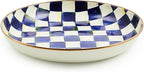MACKENZIE-CHILDS Enamel Abundant Bowl, Decorative or Serving Bowl, 13-Cup Capacity, Blue-and-White Royal Check