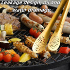 9 Inch Gold Buffet Tongs Set of 4, Stainless Steel Food Serving Utensils Tong for Cooking, Salad, Barbecue, Buffet, Toast