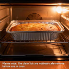 Aluminum Pans with Lids (60 Pack, 8.5"×6") 2.25 LB Capacity Foil Pans with Lids - 60 Pans and 60 Clear Dome Lids - Disposable Food Containers Tin Foil Pans for Baking, Meal Prep,Storage and Freezer