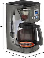 Cuisinart 14-Cup Coffee Maker, Programmable PerfecTemp Glass Carafe Coffee Machine with 1-4 Cup Setting, Brew Strength Control and Pause, Stainless Steel, DCC-3200BKSNAS, Black