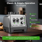 H-Duka 1800W Blender for Smoothies, 70oz Pitcher & 20oz Grinder, 28000 RPM High Speed Countertop Blender for Kitchen for Ice Crushing, Frozen Fruits & Nut Butter, 1-5 Min Timer, Multiple Speeds