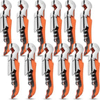12 Pieces wine key wine opener Professional Waiter Corkscrews Stainless bottle opener Fold Serrated Foil Cutter Key for Family, Company Party,Bars,Restaurants(orange)