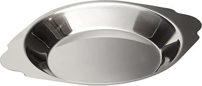 Royal Industries Round Au Gratin, Stainless Steel, 10 oz, Silver