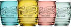 Glaver's Set Of 4 Original Mason Collins Glasses Assorted Colored Drinking Glasses For Juice Smoothies Cocktails Fine Beverage Glass Cups (Original Mason Whiskey Colored 13 OZ.)