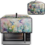 Watercolor Hummingbirds Daisy Print Toaster Oven Dust Cover, Heavy Duty Heat-resistant Microwave Oven Cover, Anti Fingerprint Air Fryer Covers((Medium-16.1 * 19.71 * 10 inches)