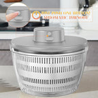 Vegetables Washer Dryer,4L Large Capacity Fruit Vegetable Strainer Spinner,USB Electric Salad Lettuce Spinner,Automatic Compact Salad Cleaner and Dryer for Home Kitchen(White)