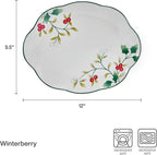 Pfaltzgraff Winterberry Holiday Set of 2 Serving Plates, 10 Inch and 12 Inch, Multicolored
