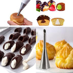 Joyeee 16 Pack Stainless Steel Cream Horn Molds Mini, With Piping Bags Reusable, Cream Icing Piping Nozzle Tip Long and Cleaning Nozzle Brush Baking Accessories Decorating Tool, 3.4 Inch