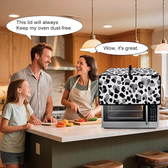 Leopard Print Toaster Oven Dust Cover, Heat-Resistant Case for Toaster Oven, Heavy Duty Washable Dust Cover Fit Most Small Appliance, (Medium-16.1*19.71*10 inches)