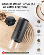 Portable Electric 420 Stainless Steel Burr Coffee Grinder, Rechargeable Espresso Grinder with 38 Adjustable Grind Settings