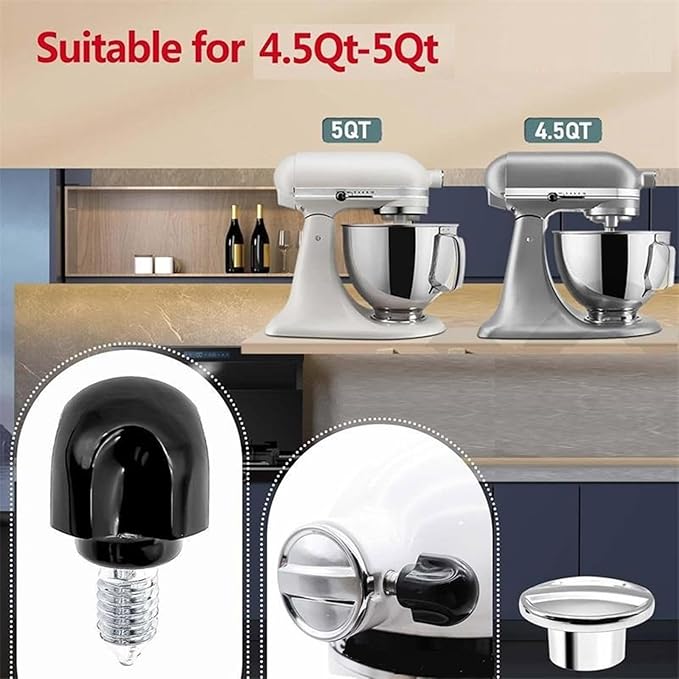 Hubs Attachment Caps And Screw Set Mixer Attachment Caps Mixer Hubs Caps Stand Mixer Repair Set Suitable For 4.5QT-5QT Mixers