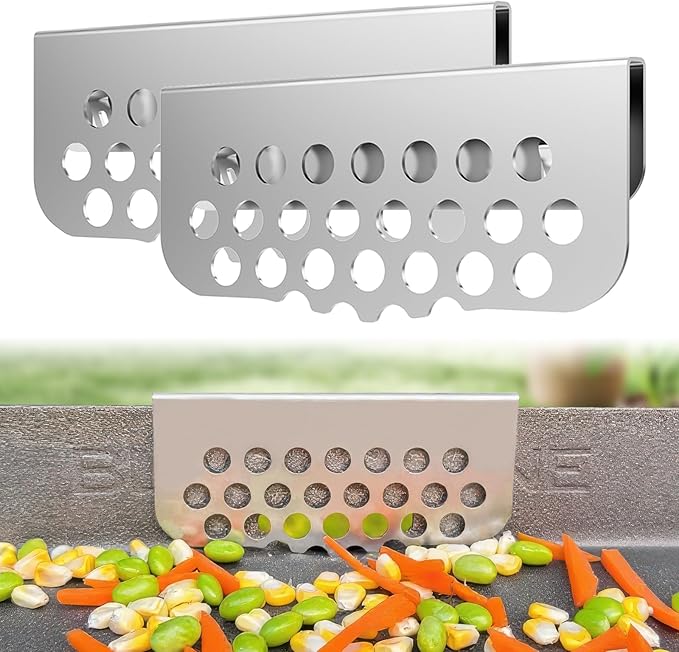 BBQ Tider Griddle Blocker Grease Gate for Blackstone Cooking Tools, 2Pack Grilling Goalie Bbq Mesh Screen Compatible with Many Griddle Accessories(Not For Old-style Long Hook 17" and 22" Blackstone)