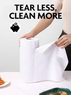 Fantasticlean Microfiber Cleaning Cloth Roll -150 Pack, Tear Away Microfiber Towels, 12" x 12", Reusable, Washable, Ultra Absorbent Dishcloth for Car, Home Supplies, Pet, Kitchen (White & Dimgrey)