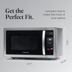 Farberware 1.1 Cu. Ft. Countertop Microwave Oven – 1000 Watts Power, Auto Cook Settings, Defrost, Easy Clean and Child Safety Lock - Stainless