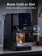 Espresso Machine with Touchscreen, 20 Bar Espresso Maker with Milk Frother and Steam Wand, Cold Brew Coffee Machine for Home, Latte Cappuccino Maker, 41oz Removable Water Tank
