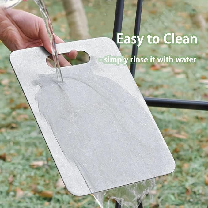 100% Pure Titanium Cutting Board Set of 3, Food-Grade Titanium Cutting Boards for Kitchen Dishwasher Safe, Double-Sided Metal Charcuterie Chopping Board Mat for Meat, Cheese & Fruit (M+L+XL)
