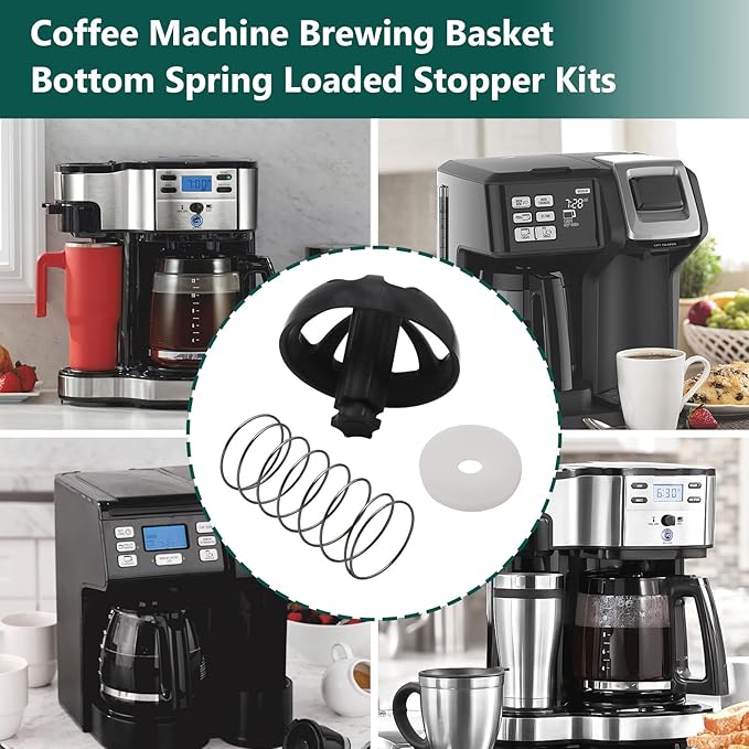 Coffee Machine Brewing Basket Bottom Spring Loaded Stopper Kits for Coffee Makers Brew Basket, Replacement for Mr. Coffee Hamilton Coffee Machine Accessory 990117900 990237500