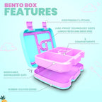 YOLAY Bento Box for Kids Lunch Box Leak-Proof, 5-Compartment Lunch Box Kids for Ages 3-10, Durable with Anti-Slip Base, Suitable for Schools, Outdoor and Travel (Mermaid) (Scallop)