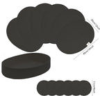 Placemats Set of 6 Oval – Woven Boho Farmhouse Table Mats for Dining Table for 6, Kitchen Decor, Washable and Handmade Rustic Table Accessories (Oval Plus 6 Coasters, Black)