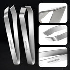 Fish Bone Tweezers, Flat and Slant Tweezers Set, Heavy Duty Stainless Steel Kitchen Tools for Removing Salmon Bones, Chicken Feathers and Pig Bristles, Dishwasher Safe