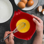 Glad Mixing Bowl with Handle – 3 Quart | Heavy Duty Plastic with Pour Spout and Non-Slip Base | Dishwasher Safe Kitchen Supplies for Cooking and Baking, Red (Pack of 6)