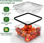 44 Pcs Food Storage Containers with Lids Airtight- (22 Stackable Boxes-22 Lids) Plastic Meal Prep Container for Pantry Kitchen Organization, Microwave, Dishwasher, Freezer Safe -100% Leak Proof