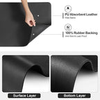 Ecotrim - Dish Drying Mat for Kitchen Counter | Coffee Bar Mat for Countertops | Heat Resistant Drainer Mat with Non-slip Rubber Backed | Hide Stain Kitchen Absorbent Draining Mat | Black 18"x32"