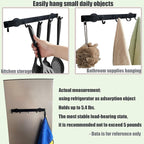 Magnetic Utensil Holder Hooks, Wall Mount Utensil Hanging Storage, Magnetic Hook Rack for Refrigerator, Black Metal No Punching Hook, Kitchen Magnetic Rack Towel Bar Utensil Rack