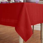 Solino Home Linen Red Tablecloth 60 x 84 Inch - 100% Pure Linen Rectangular Tablecloth - Machine Washable Table Cloth for Christmas, Holiday, Winter, New Year - Fete