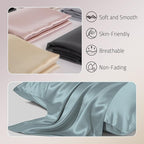 Mulberry Silk Pillowcases Set of 2, Both Sides Real Silk Pillow Covers for Hair and Skin Prevent Acne Pillowcase Organic Silk Pillowcase 2 Pack with Hidden Zipper, Haze Blue, King (20"×36")