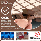 Sakolla 2 Pack Square Chocolate Molds, 72 Cavities Terrace Silicone Molds for Chocolate, Candy, Gummy, Jelly, Ganache, Ice Cubes (Brown)