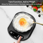 Vitafit 33lb/15kg Digital Food Scale in High Precision 0.1oz/1g, Our Own Kitchen Scale Professional Factory Since 2001, Home and Kitchen Essentials for Cooking and Baking, LED, 3*AAA Batteries, Black