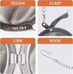 304 Stainless Steel Tea Strainers for Loose Tea Infuser Ball, Extra-Fine Mesh Tea Ball, Tea Holder Loose Leaf Tea Steeper, Tea Diffuser for Rooibos, Black Tea, Herbal & Spices (Large x 2)