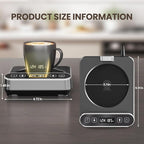 Smart Mug Warmer with Infrared Sensor, Coffee Mug Warmer for Desk, 6 Temp Settings & 12H Timer Coffee Cup Warmer with Auto On/Off, Electric Beverage Warmer for Office & Home, Coffee Lover Gift