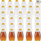 SEUNMUK 30 Pack 16oz Clear Plastic Honey Bottles, Honey Squeeze Bottle, Honey Dispenser with Flip Top Lids For Storing and Dispensing