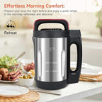Homtone Soup Maker 2L, Makes 2-6 Servings, 6-in-1 Multifunctional Smooth and Chunky Soup Machine Cooker, Electric Bleander for Homemade Soups, Stainless Steel