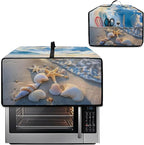 Beach Starfish Shell Print Toaster Oven Scratch-resistant Cover, Heat-resistant Small Appliance Cover for Kitchen Counter with Storage Pockets (Large-18.5 * 22.5 * 12.99 inches)