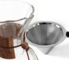 AGOGO Pour Over Coffee Maker Glass - Barista Kit with 304 Stainless Filter for Home, Office, Camping, Cafes - Easy Clean Coffee Dripper Set (Soft Towel&Brush) (34oz Classic w/SS Filter)