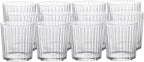 Bormioli Rocco Exclusiva Negroni Glasses, Set of 12-12 Oz. Ribbed Cocktail Tumblers Made in Italy with Star Crystal Glass & XLT Treatment - Stylish Everyday Drinkware, Dishwasher Safe