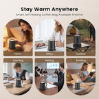 Smart Self Heating Coffee Mug,14oz Temperature Control Coffee Mug,Hot up to 150°F,Rechargeable Heated Coffee Mug,Up to 6H Battery Life,Coffee Cup Warmer,Great Gift for Coffee Lovers,Dad,Mom (Black)