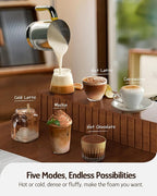 Hazel Quinn Milk Frother - Hot and Cold Detachable Milk Frother with Adjustable Temperature & Foam Thickness, Dishwasher Safe, for Latte/Cappuccino/Hot Chocolate, 400ML (13.5oz) - Floral Printed