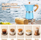 3 Cup Aluminum Espresso Stovetop Moka Pot Express Coffee Maker Percolator Italian Classic Mocha Coffee Machine for Italian and Cuban Cafe Brewing for Home & Camping 150ml 5oz