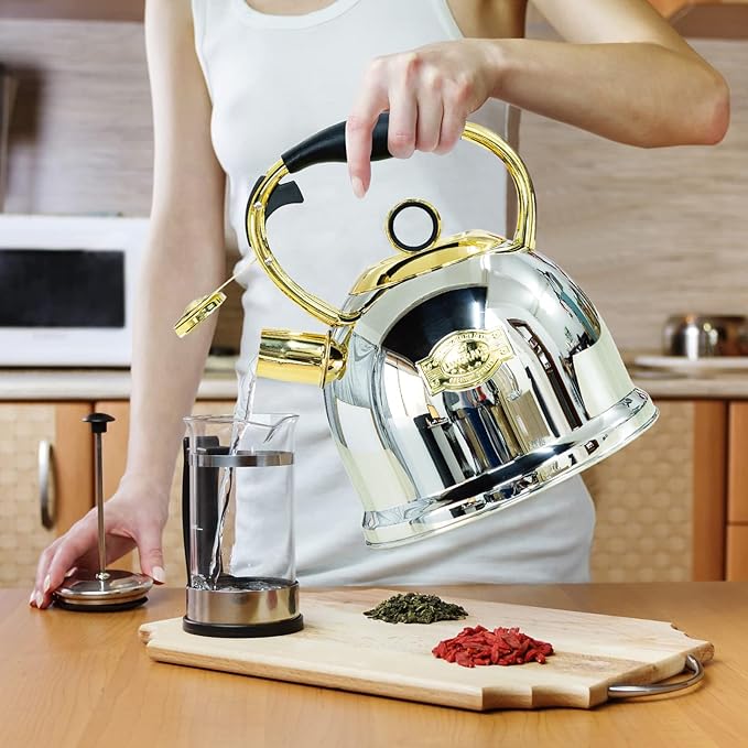Tea Kettle for Stovetop, Food Grade Stainless Steel Water Kettle, Tea Pot for Home & Kitchen, 3.0 Qt