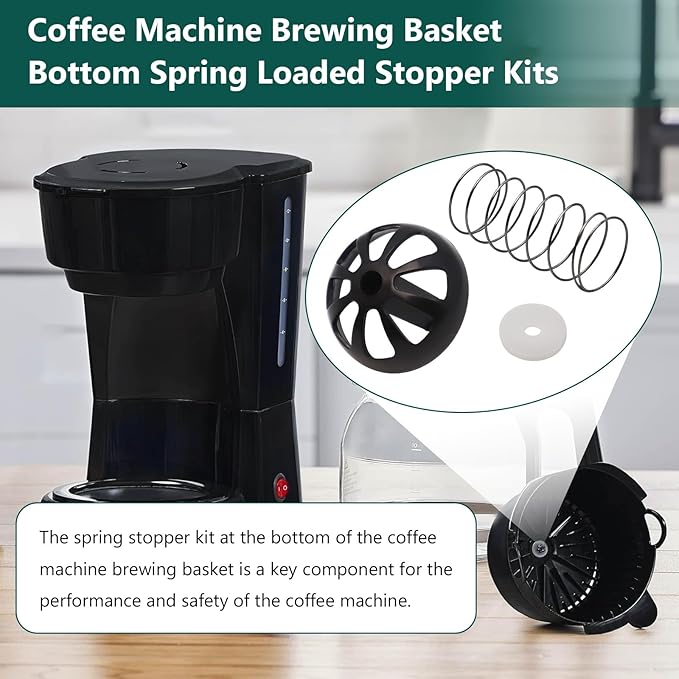Coffee Machine Brewing Basket Bottom Spring Loaded Stopper Kits for Coffee Makers Brew Basket, Replacement for Mr. Coffee Hamilton Coffee Machine Accessory 990117900 990237500
