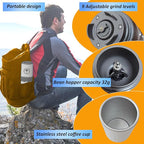 Portable Electric Coffee Grinder and Brewing Kit, Rechargeable, Conical Burr Coffee Grinder with Filter, 32g Capacity & 320 ml Coffee Cup for Camping, Travel, Office, Espresso, Pour Over, etc (White)