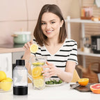 meekoo 4 Pcs Soda Carbonating Bottles Clear Plastic Soda Maker Bottle Compatible with Isoda Drinkmate Maker for Kitchen Home Party Carbonated Drinks Beverages(0.5 Liter)