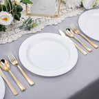 bUCLA 30PCS White Plastic Dinner Plates Disposable - Premium 10.25inch White Weddings and Party Dinner Plates