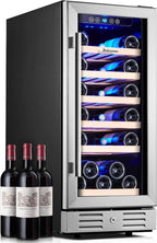 Kalamera 15 Inch Wine Fridge, 29 Bottle Wine Cooler Refrigerator, 40-66℉ Digital Temperature Control With Temp-Memory Function,Built-in or Freestanding Wine Fridge for Home/Bar/Kitchen
