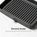 Teranuvo Silicone Oven Tray compatible with BALMUDA The Toaster Oven - safe to use, non toxic, durable, dishwasher safe, heat resistant, silicone liners for air flow and drain oil, non stick (Grey)