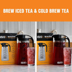 Tiesta Tea - Loose Leaf Iced Tea Pitcher, BPA-Free Tritan Plastic, Includes Multipurpose Nylon Mesh Infuser, Brew Hot & Cold, Leak-Proof Twist-On Lid, Dishwasher Safe, 1/2 Gallon Capacity